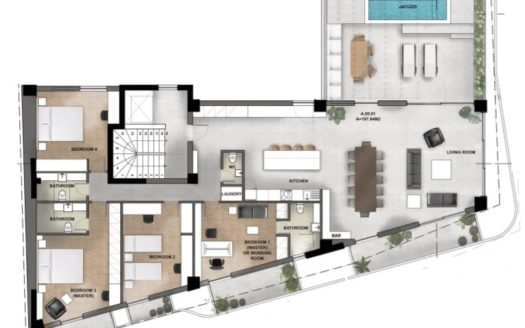 4 floor Apartment 200sqm in Athens Hilton